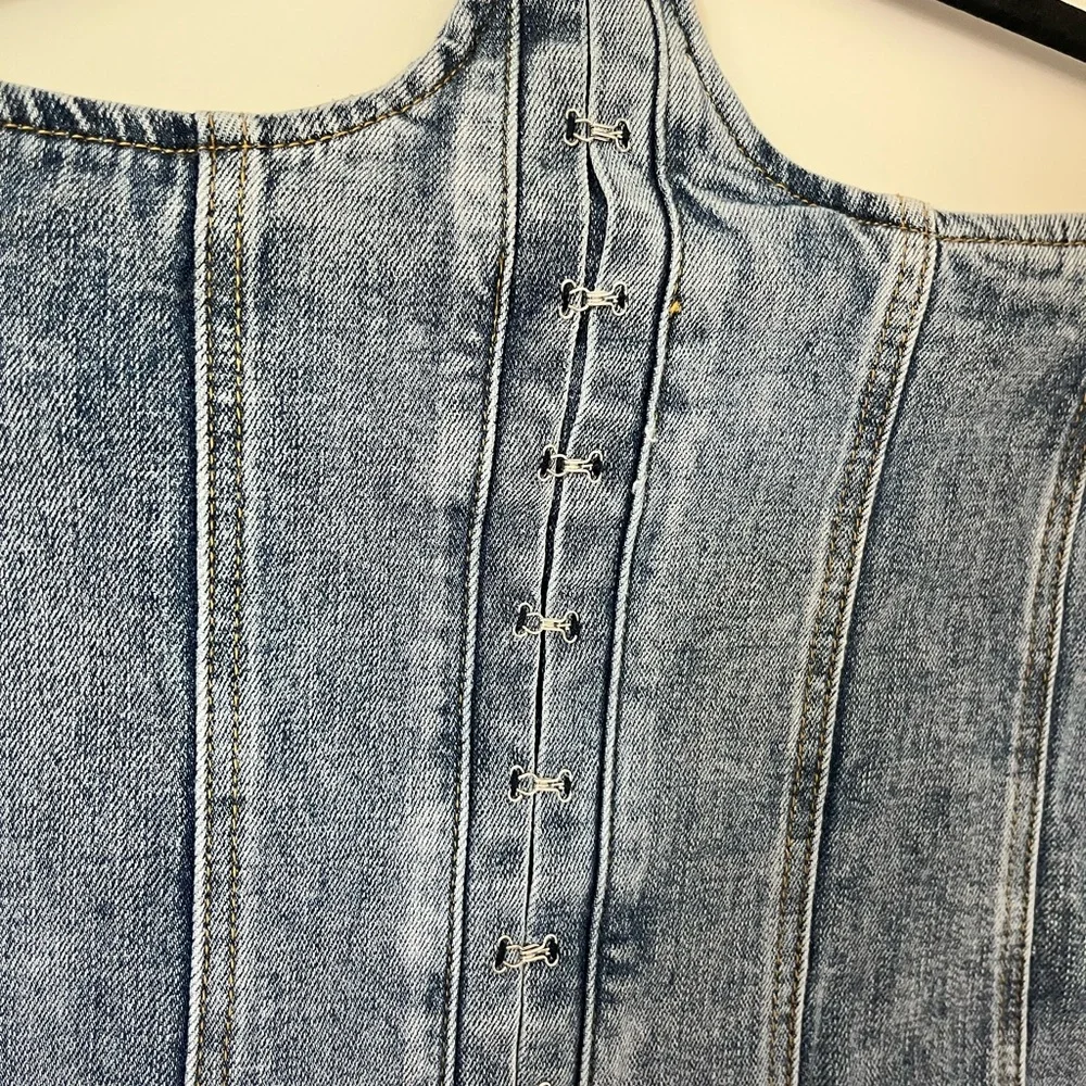 Fashion Nova Blue Strapless Denim Dress - Picture 3 of 6